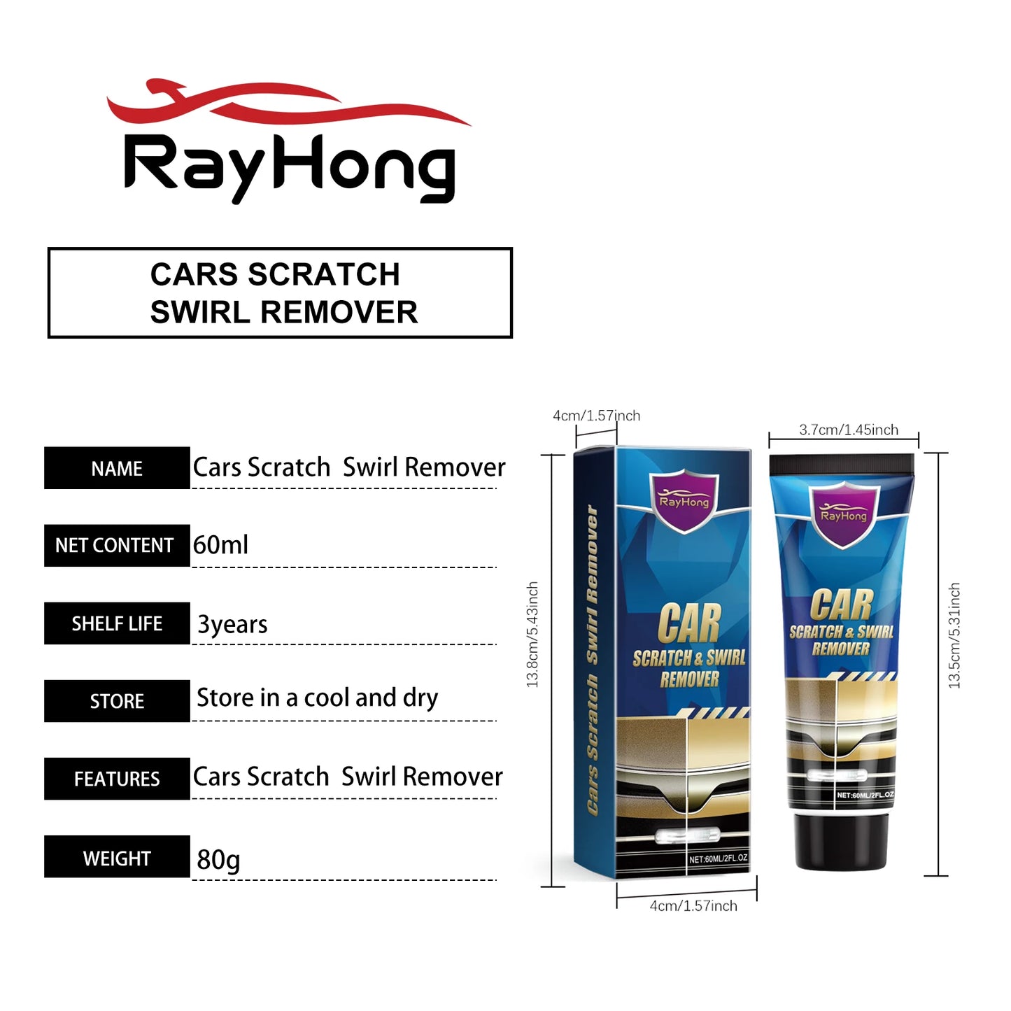 RayHong Car Scratch Repair Paste | Paint Swirl Remover