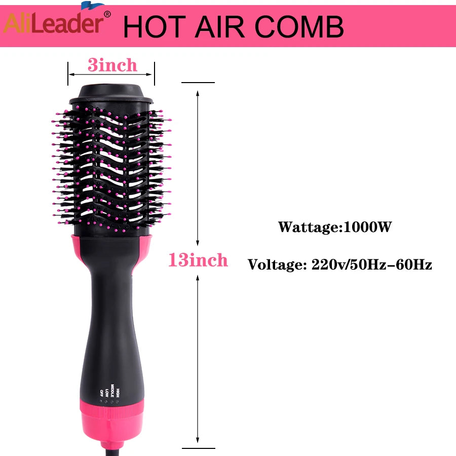 Women Hair Dryer Brush Hair Dryer Straightener Curler Massager 4 In 1 Rapid Warming One Step Volumizer Hot-Air Hair Brushes Peaceful Pleasures Health and Wellness