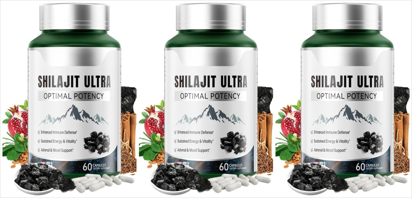 Shilajit Ultra Daily Energy & Vitality | L-Arginine 60 Caps