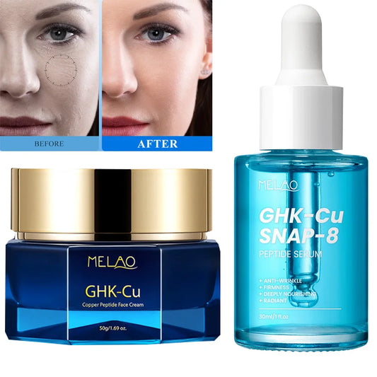 50g GHK-Cu Copper Peptide Face Cream And 30ml GHK-Cu Snap-8 Facial Serum Moisturizer for Plumping Hydration and Skin Elasticity Peaceful Pleasures Health and Wellness cream and serum
