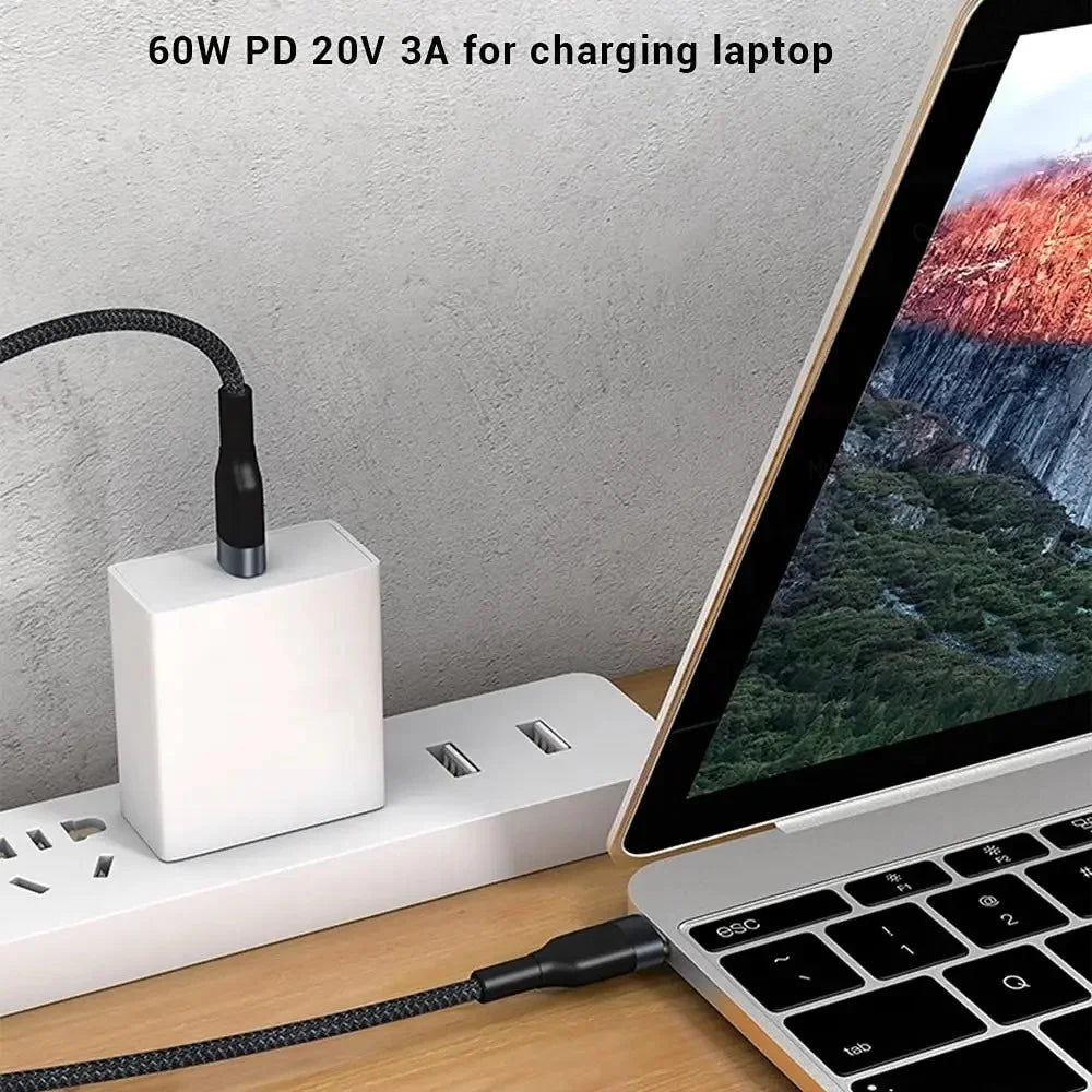 25cm USB-C to USB-C Fast Charging Cable | 6A PD Braided