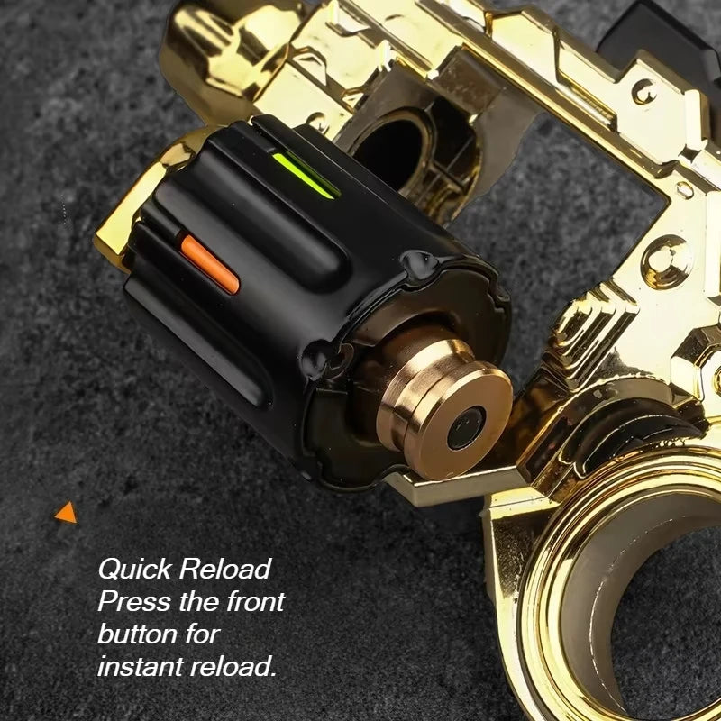 EDC Fidget Toy Alloy Revolver Ring Gun Fun Shooting Stress Relief Mini Metal Collectible Gun Model Fidget Spinner Boys Gifts Peaceful Pleasures Health and Wellness