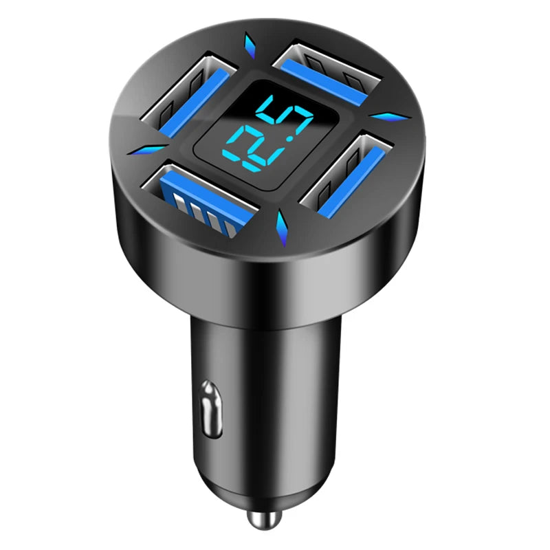 4-Port 66W Car Charger PD QC3.0 Fast Charging USB Type-C