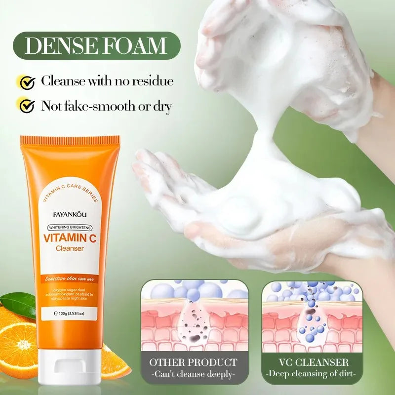 Vitamin C Foaming Facial Cleanser – Brighten & Deep Clean Facial Cleanser Peaceful Pleasures Health and Wellness
