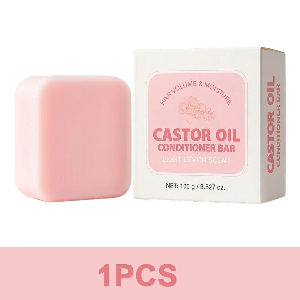 100g Castor Oil Conditioner Bar Anti-frizz Nourishing & Soothing Oil Control Conditioner for All Hair Types Hair Moisturizing Peaceful Pleasures Health and Wellness 1PC