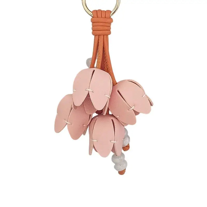 Tulip Flower Bag Charm – Floral Pendant for Handbag & Keychain