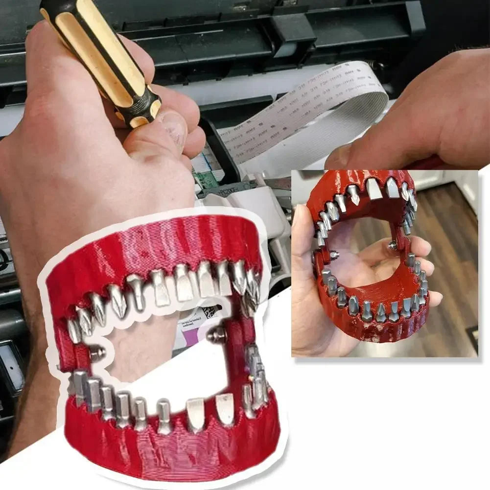Funny Denture Drill Bit Holder for Screwdriver Teeth Model Screwdriver Bit Holder Fits 1/4 Inch Hex Bit Drive Bit Adapter Tools Peaceful Pleasures Health and Wellness