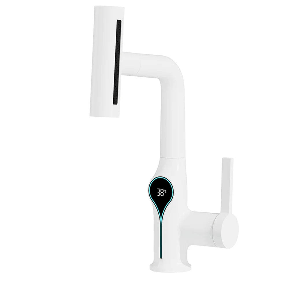 AOGUTU Waterfall Basin Faucet Digital Temp Display Mixer Tap