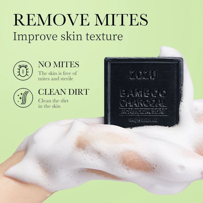 Bamboo Charcoal Cleansing Soap with Foaming Net | Deep Clean