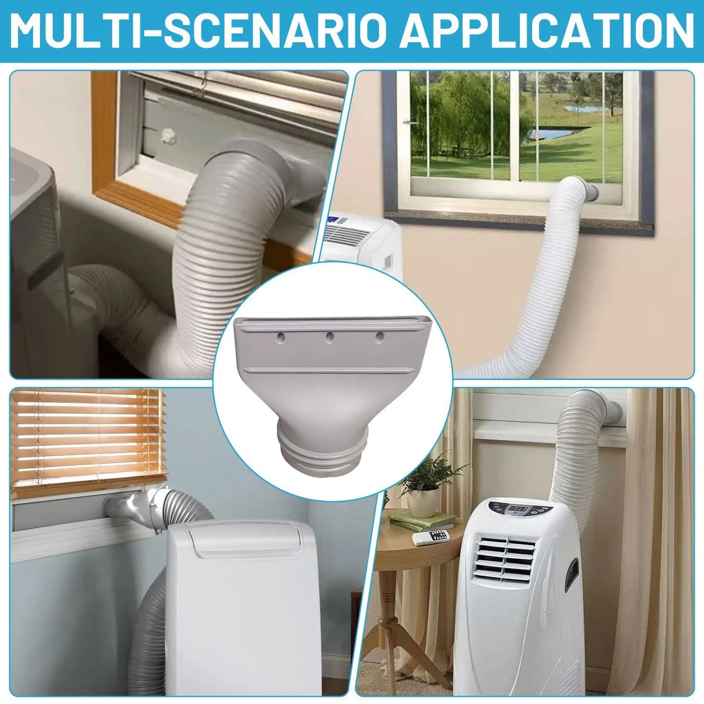 Flat air conditioner exhaust pipe adapter Versatile Hose Connector Portable Ac Exhaust Hose Coupler for mobile air conditioner Peaceful Pleasures Health and Wellness