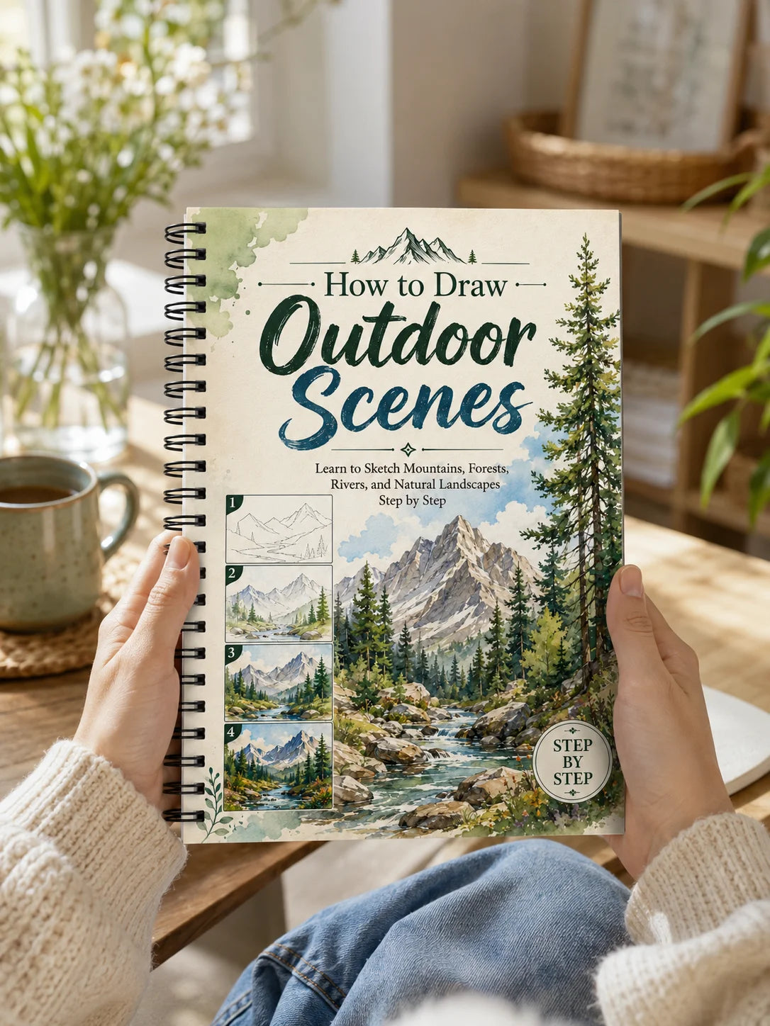How Draw Outdoor Scenes A5 Spiral Drawing Book Mountain Forest River