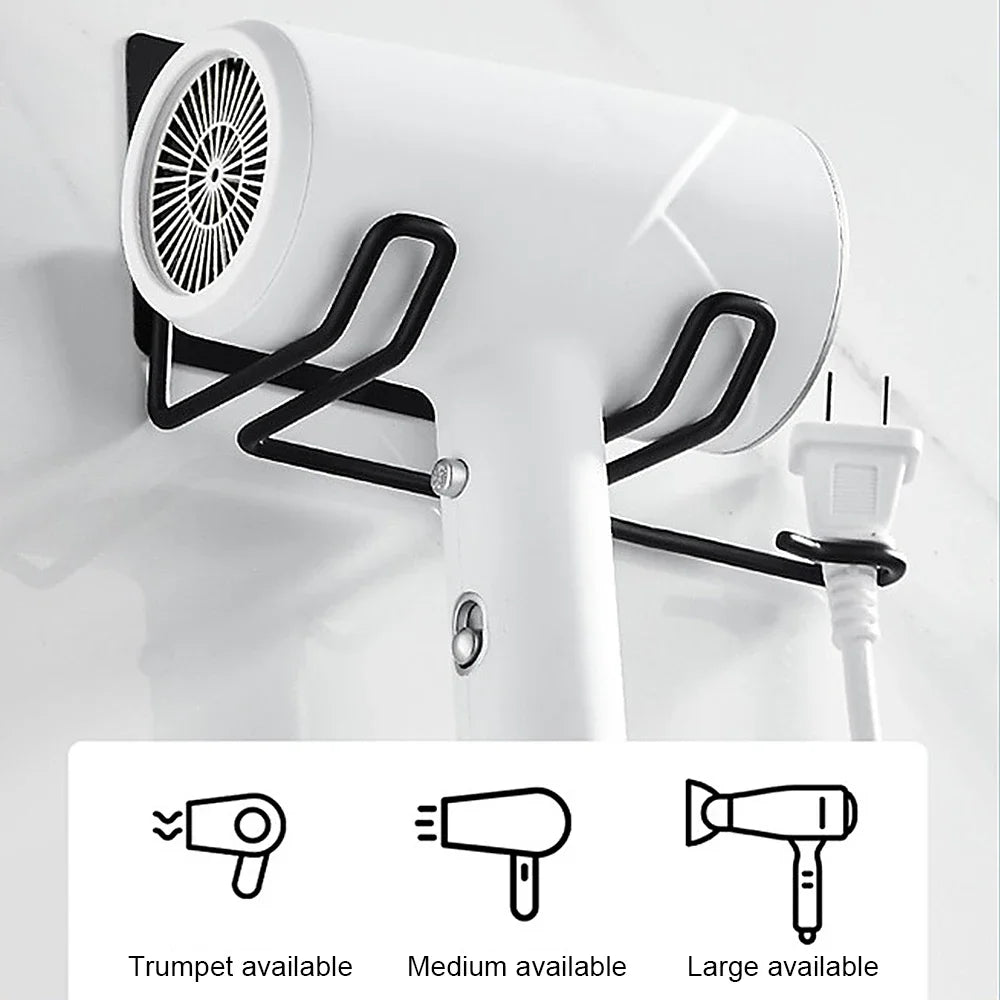 Hair Dryer Holder Rack Wall Mounted Hair Straightener Dryer Holders Bathroom Organizer Storage Rack Shelf Bathroom Accessories Peaceful Pleasures Health and Wellness