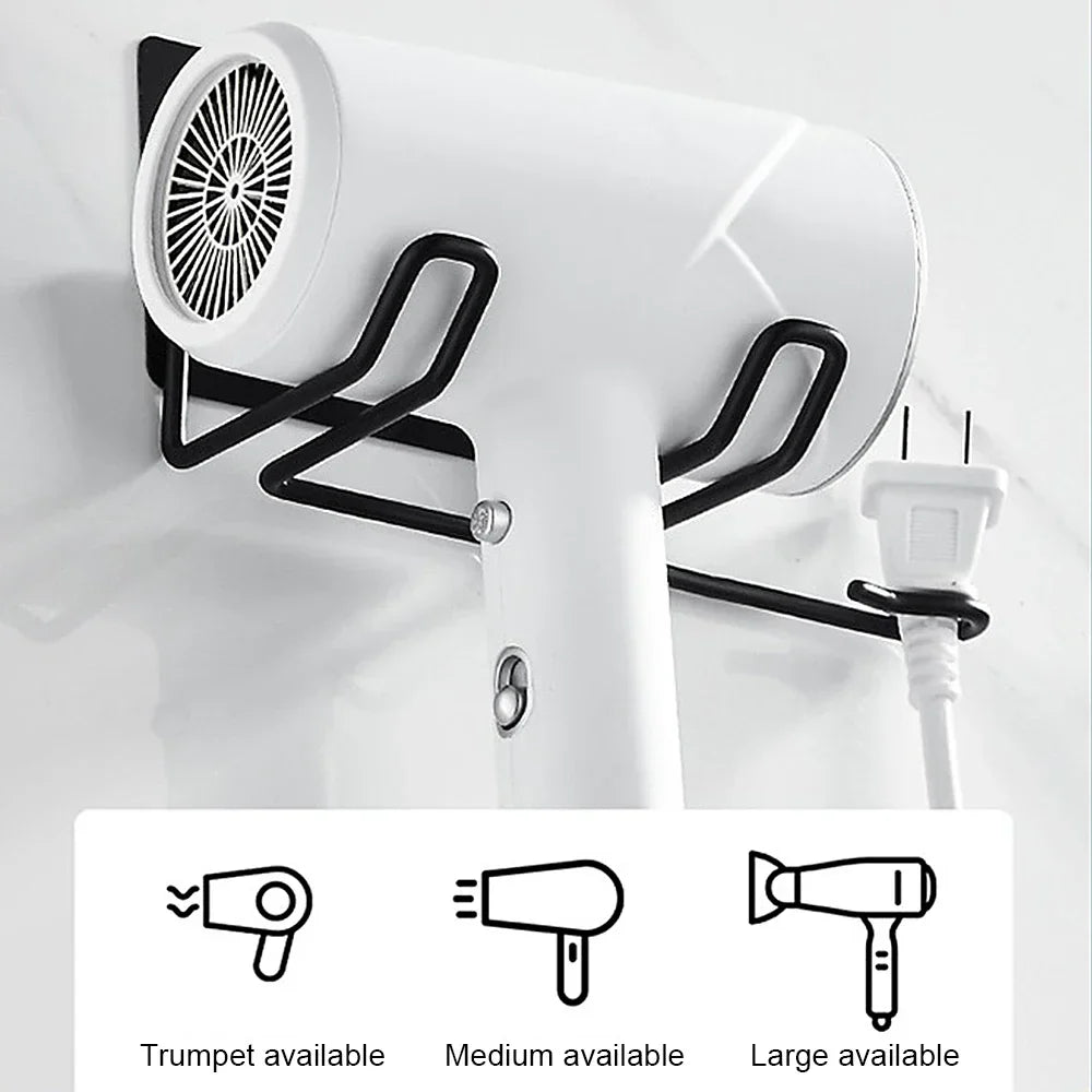 Wall Mounted Hair Dryer Holder – Stainless Steel Bathroom Rack