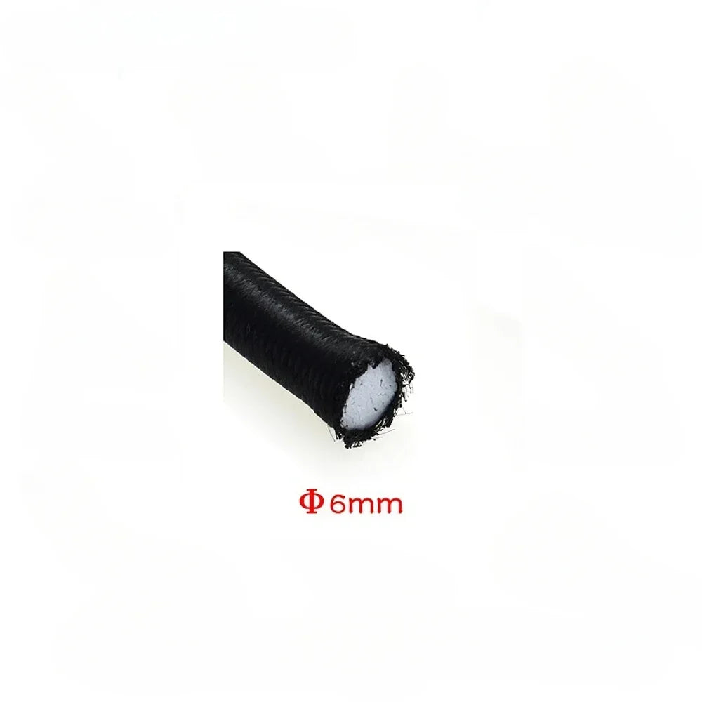 Black Elastic Cord for Sewing – 3/4/5/6/8MM, 10M per Pack