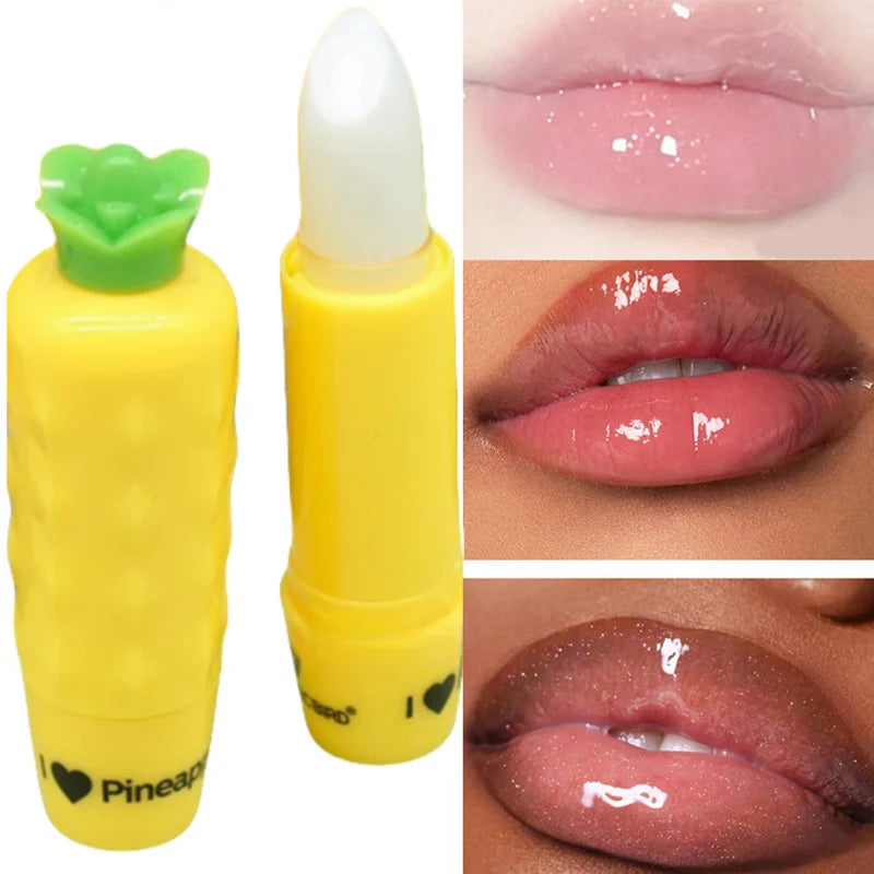 4-Piece Pineapple Scented Lip Balm & Lip Oil Gift Set for Women