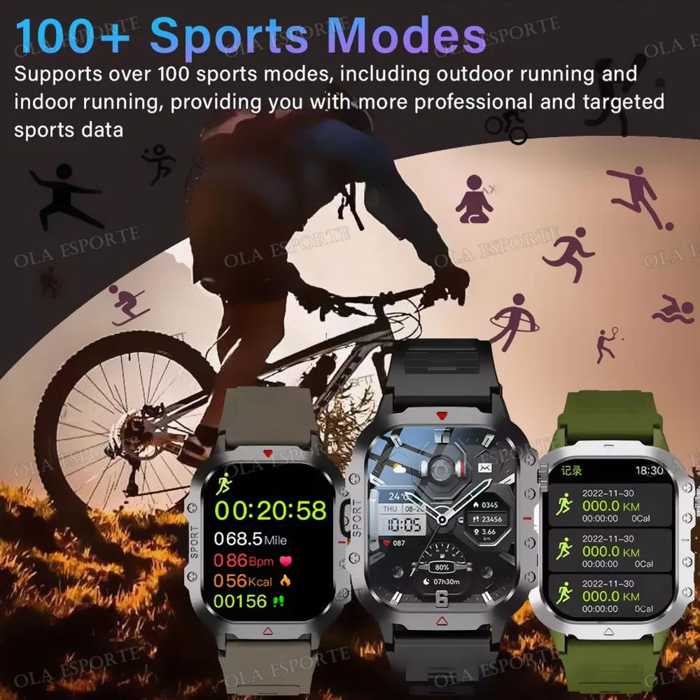 Military GPS Smart Watches For Men Flashlight Waterproof Outdoor Sport Tracker Bluetooth Call Smartwatch Man Women 2025 Pk h12 Peaceful Pleasures Health and Wellness