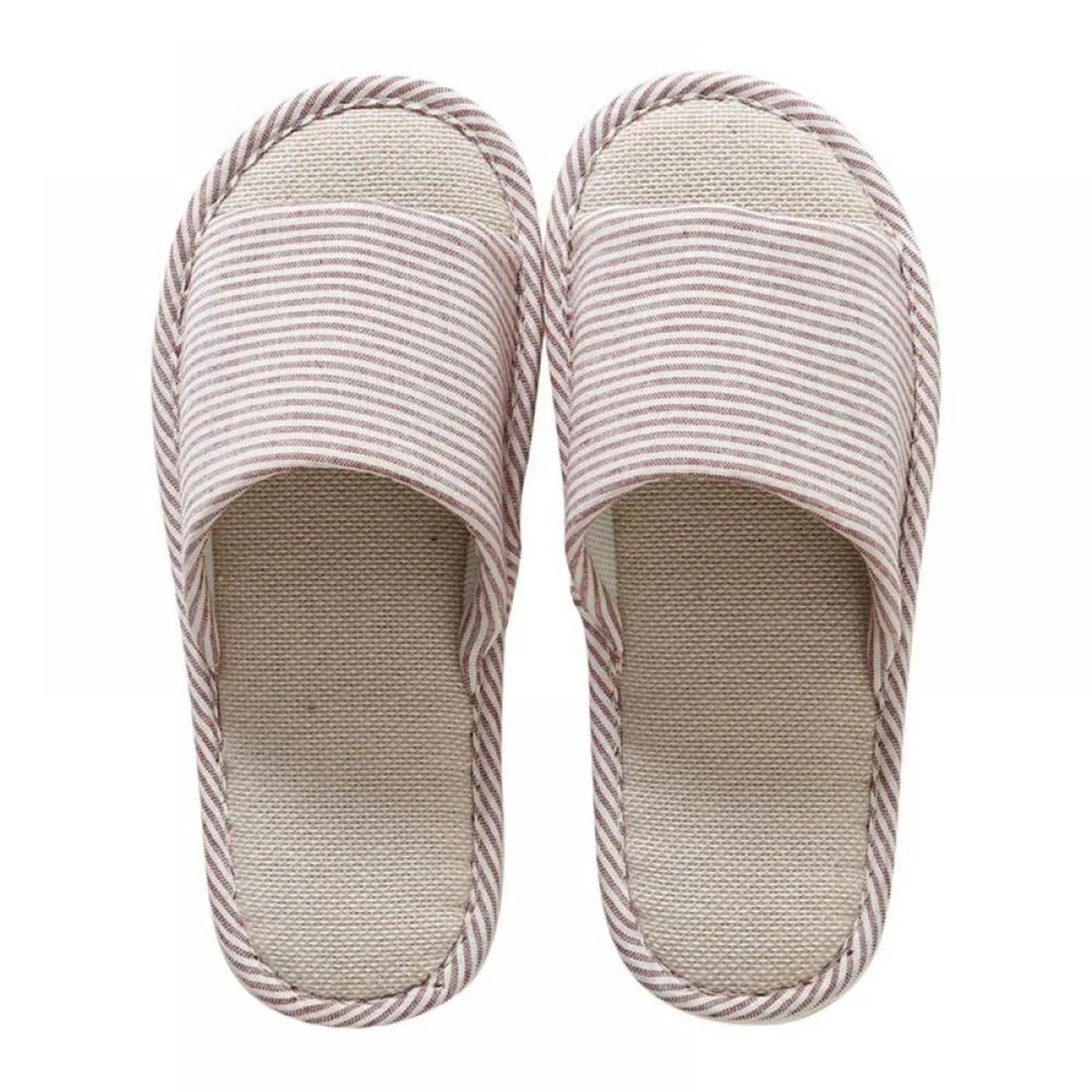 Linen Slippers Indoor Home Breathable Women Men Slides Linen Couples Anti-slip Shoes Beach Sandals Shoes Comfortable Flats Peaceful Pleasures Health and Wellness Red 37