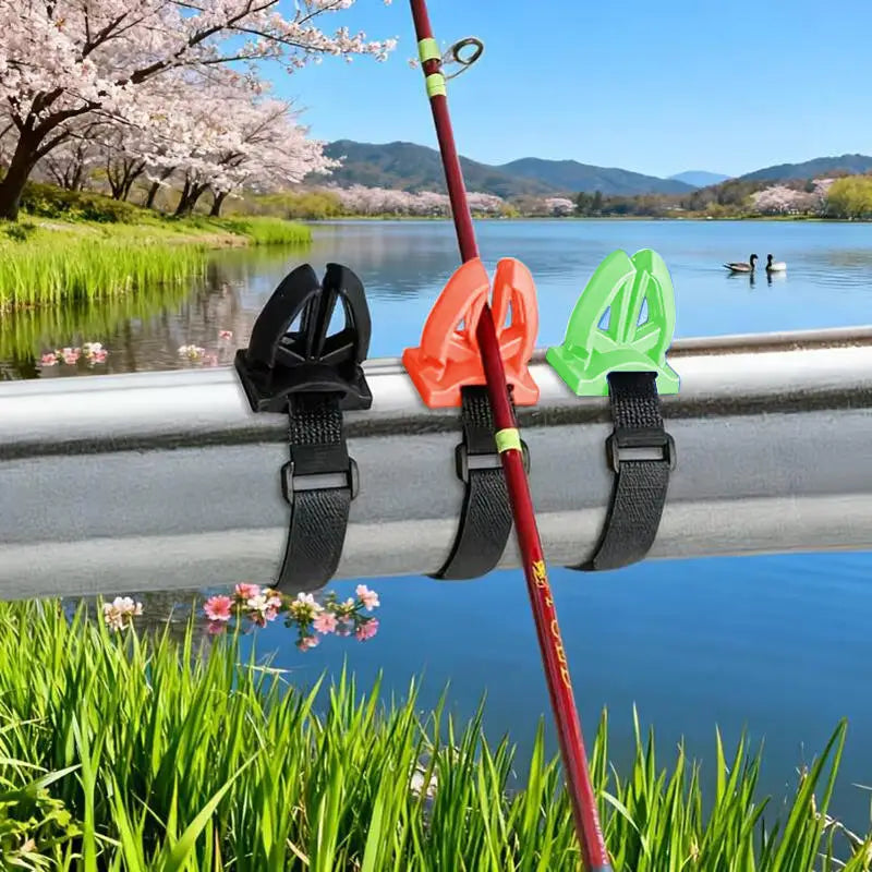 Silicone Fishing Rod Holder Quick Release Rod Clip with Strap Fishing Pole Storage Rack for Kayak & Bridge Fishing Accessories Peaceful Pleasures Health and Wellness