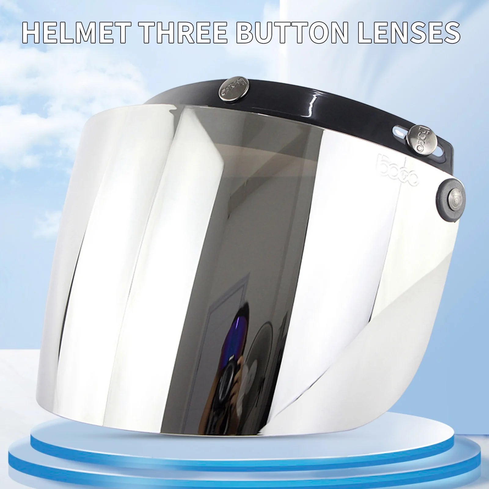 Motorcycle 3-Snap Visor Lens Shield Sturdy Anti Dizziness Motorcycle Helmet Visor Lens Gift for Friends Family Members Neighbors Peaceful Pleasures Health and Wellness as show