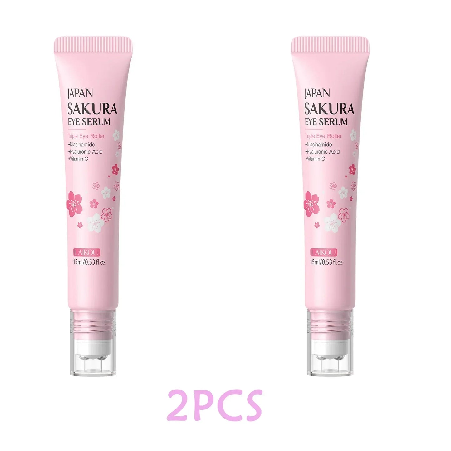 LAIKOU Sakura Eye Serum Roller – Anti-Aging, 15ml Peaceful Pleasures Health and Wellness 2PCS
