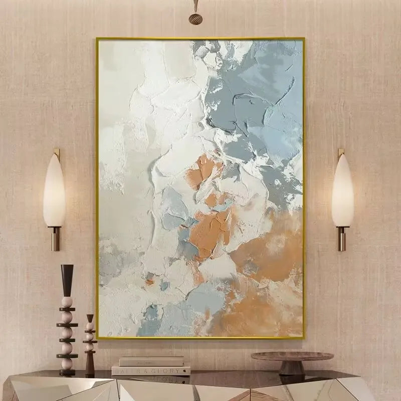 Modern Abstract Thick Oil Painting Handmade On Canvas 3d painting goud Wall Art Poster For Wall Decoration Living Room Entrance Peaceful Pleasures Health and Wellness No frame 100cmx200cm