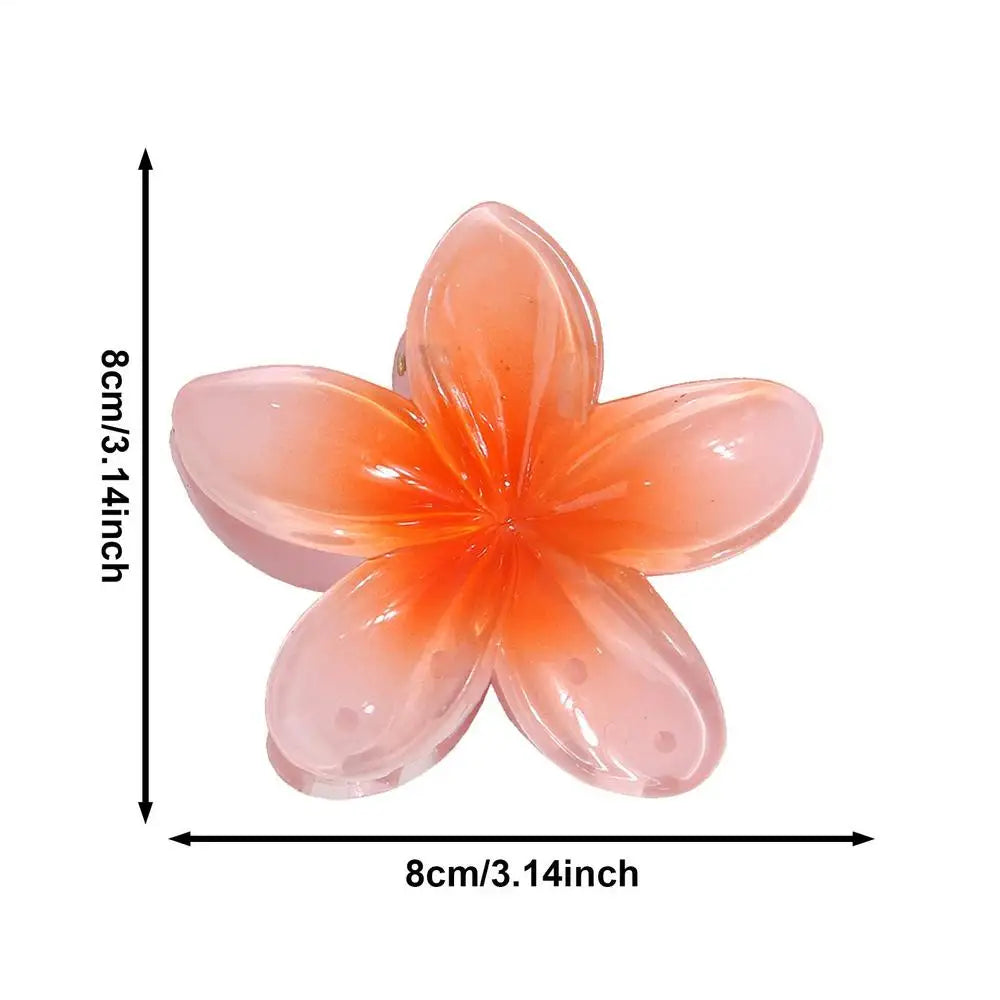 Hawaiian Flower Hair Claw Clips Large Claw for Thick/Thin Hairpins for Women Girls Barrettes Beach Summer Hair Accessories Gifts Peaceful Pleasures Health and Wellness coral