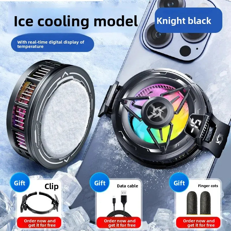 cooler for phone cooling fan cooler mobile portable fan cooler phone gaming cooling to the phone cooler gaming for phone cooler Peaceful Pleasures Health and Wellness Black with clip