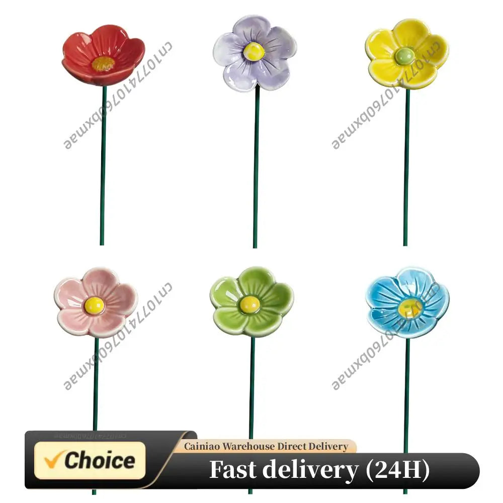Ceramic Outdoor Bees Bath with Ground Stake Artificial Flowers Bee Bowl Stylish Bee Watering Station for Bee Friendly Yard Peaceful Pleasures Health and Wellness
