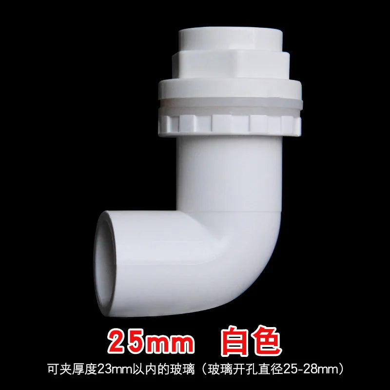 5-Pack PVC Aquarium Elbow Drain Connectors 20–50mm Fish Tank