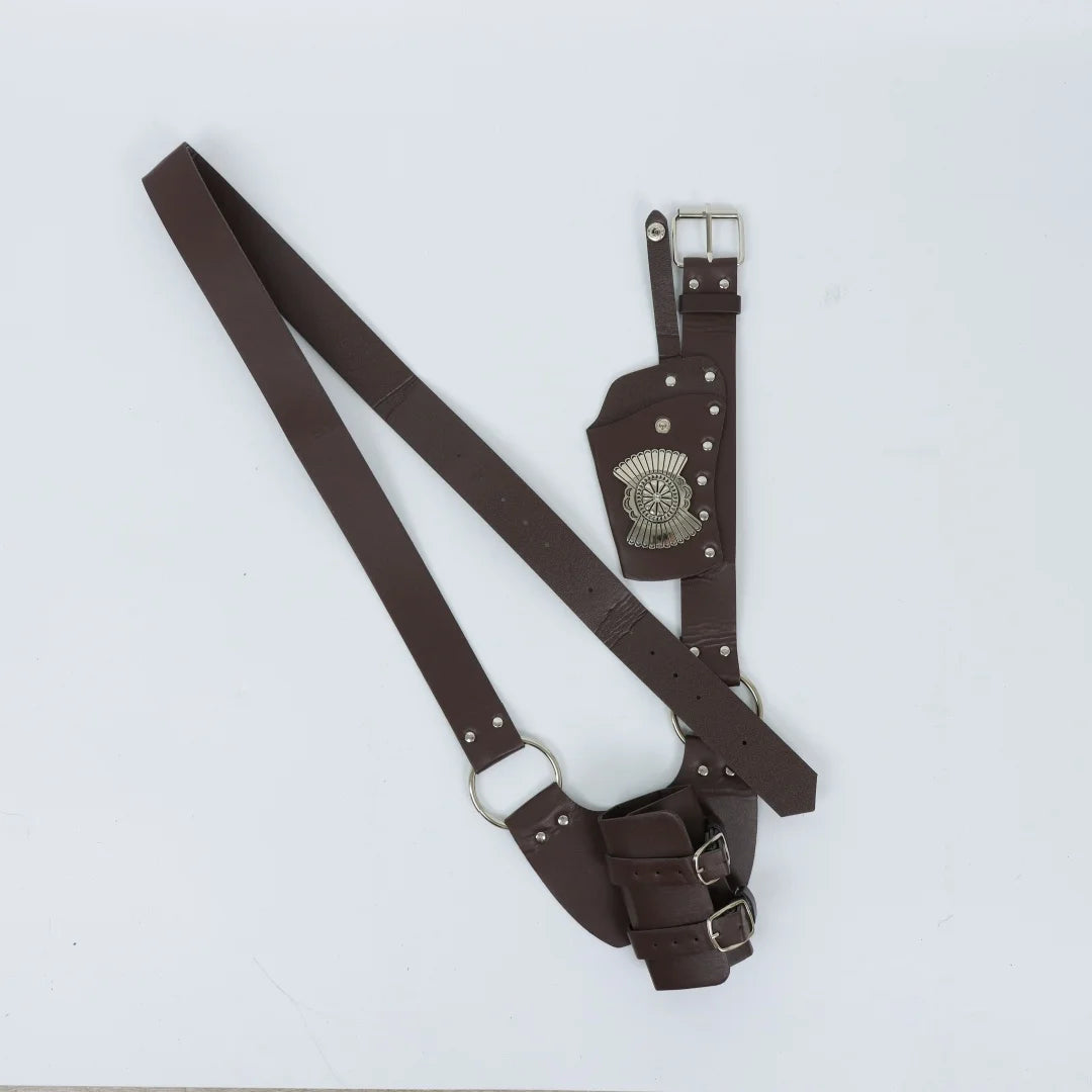 UYEE Medieval Rivet Leather Crossbody Harness Belt Dagger Holster