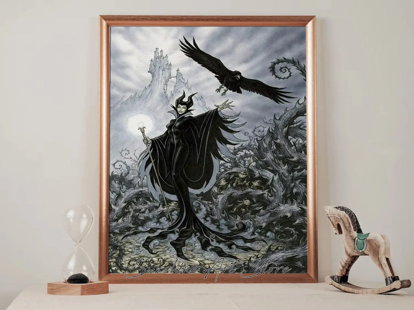 Witch Dark Goddess Black Magic Poster Canvas Printing Witch Black Cat Wall Art Decor Gothic Style Girls Room Bar Wall Decoration Peaceful Pleasures Health and Wellness ZLH5251 90x130cm No Frame