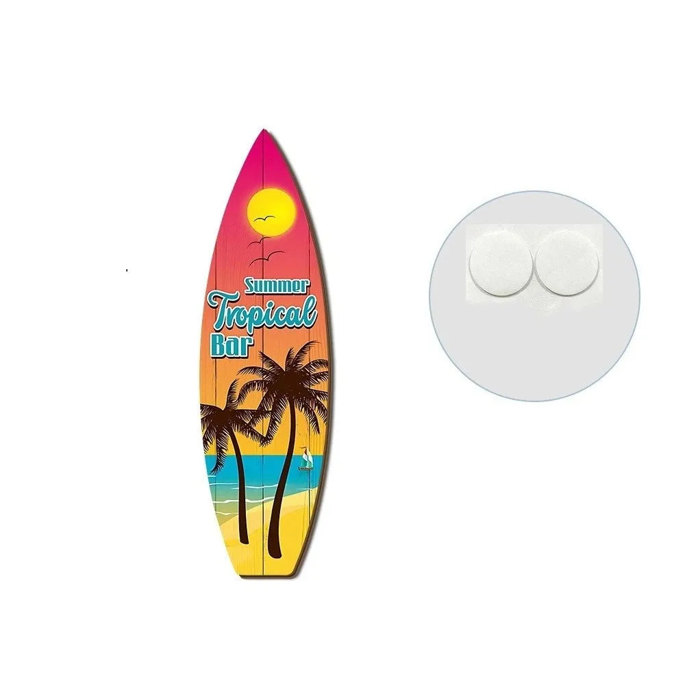 Handcrafted Wooden Surfboard Wall Hanging | Coastal Beach Decor