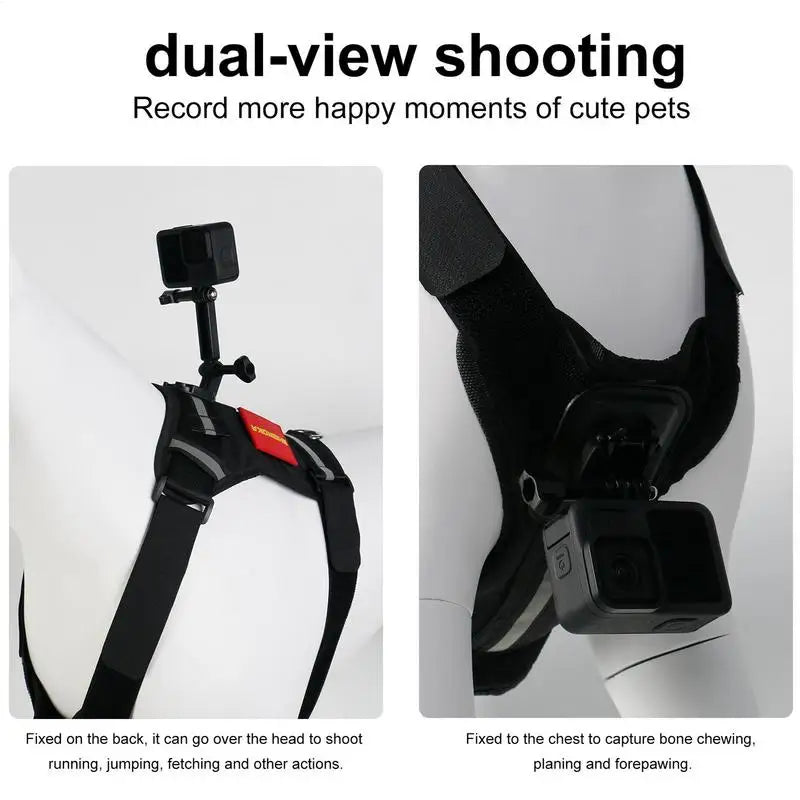 Dog Harness For Camera Soft Adjustable Dog Harness Vest Pet Chest And Back Fixation With Mounting Base Small Animal Accessories Peaceful Pleasures Health and Wellness