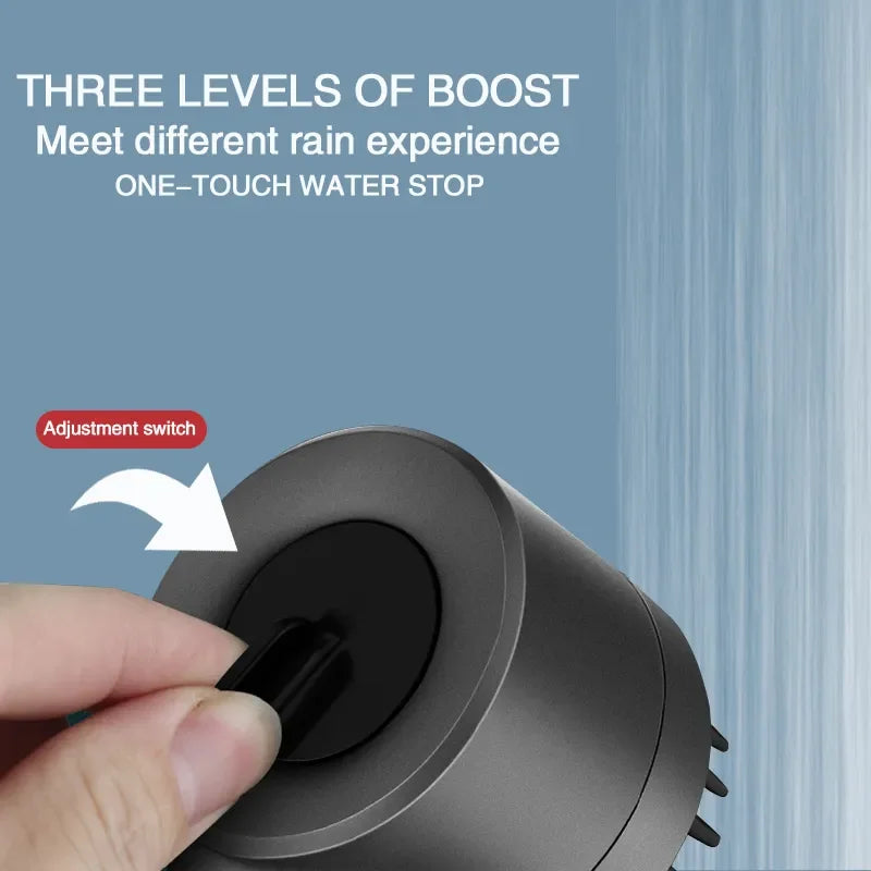 3-Mode Filtered Shower Head with Massage Brush & Rain Spray