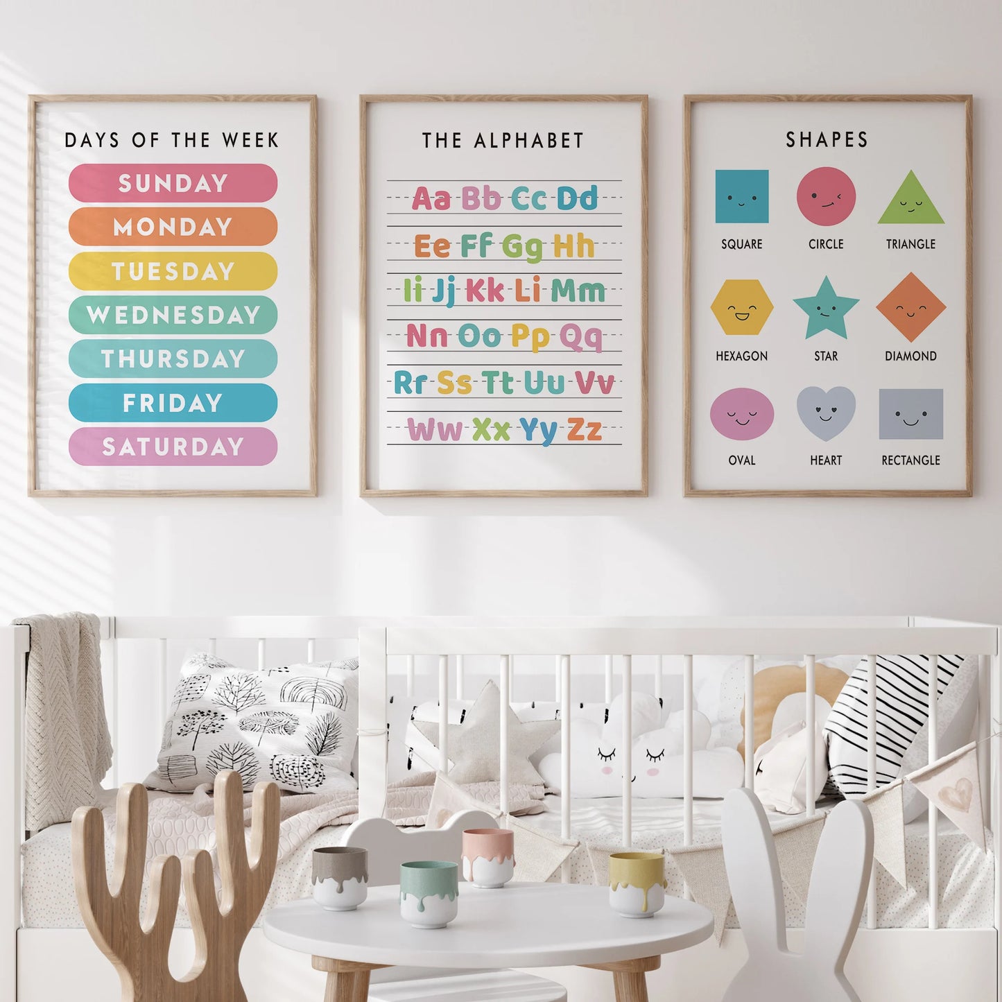 6-Piece Personalized Name Letter Canvas Wall Art | Kids Room