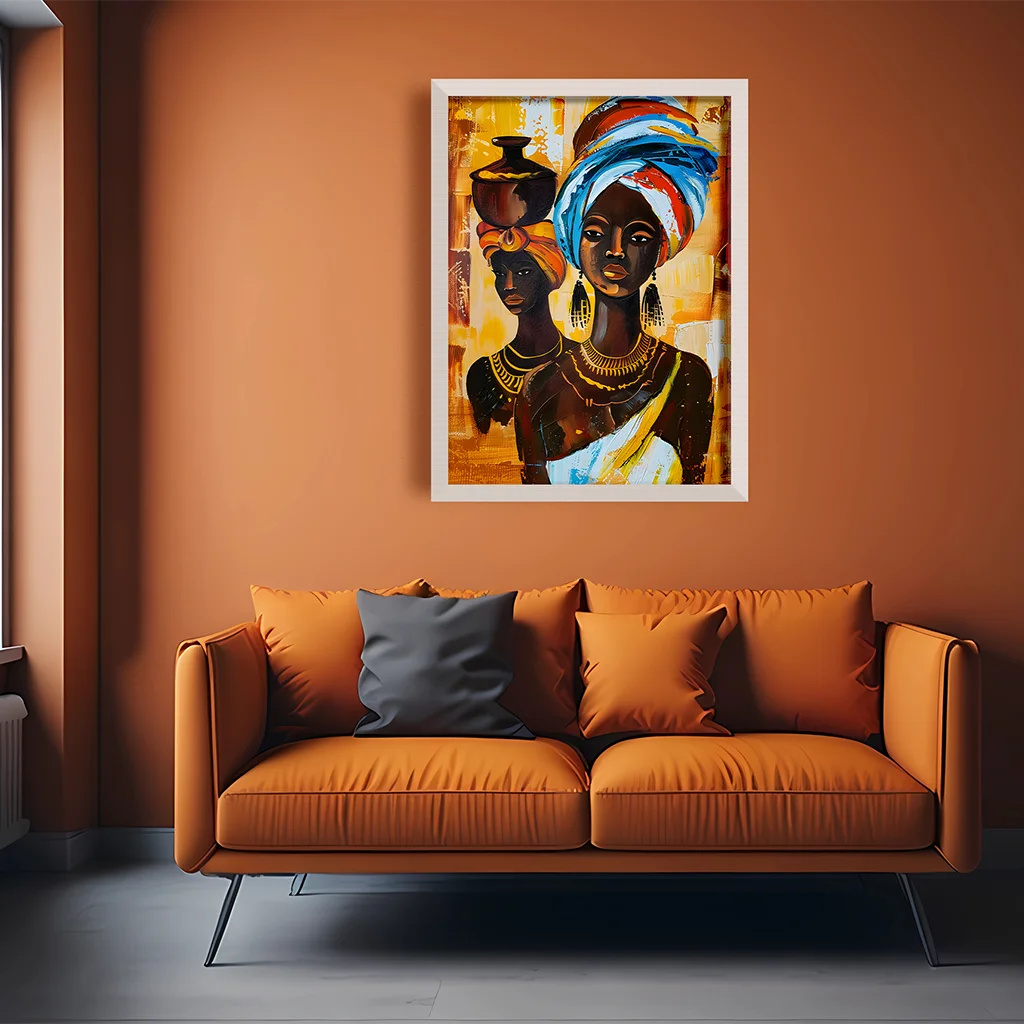 Abstract Wall Art Ethnic African Tribal Female Modern Abstract Oil Painting Canvas Painting Western Style Living Room Wall Decor Peaceful Pleasures Health and Wellness