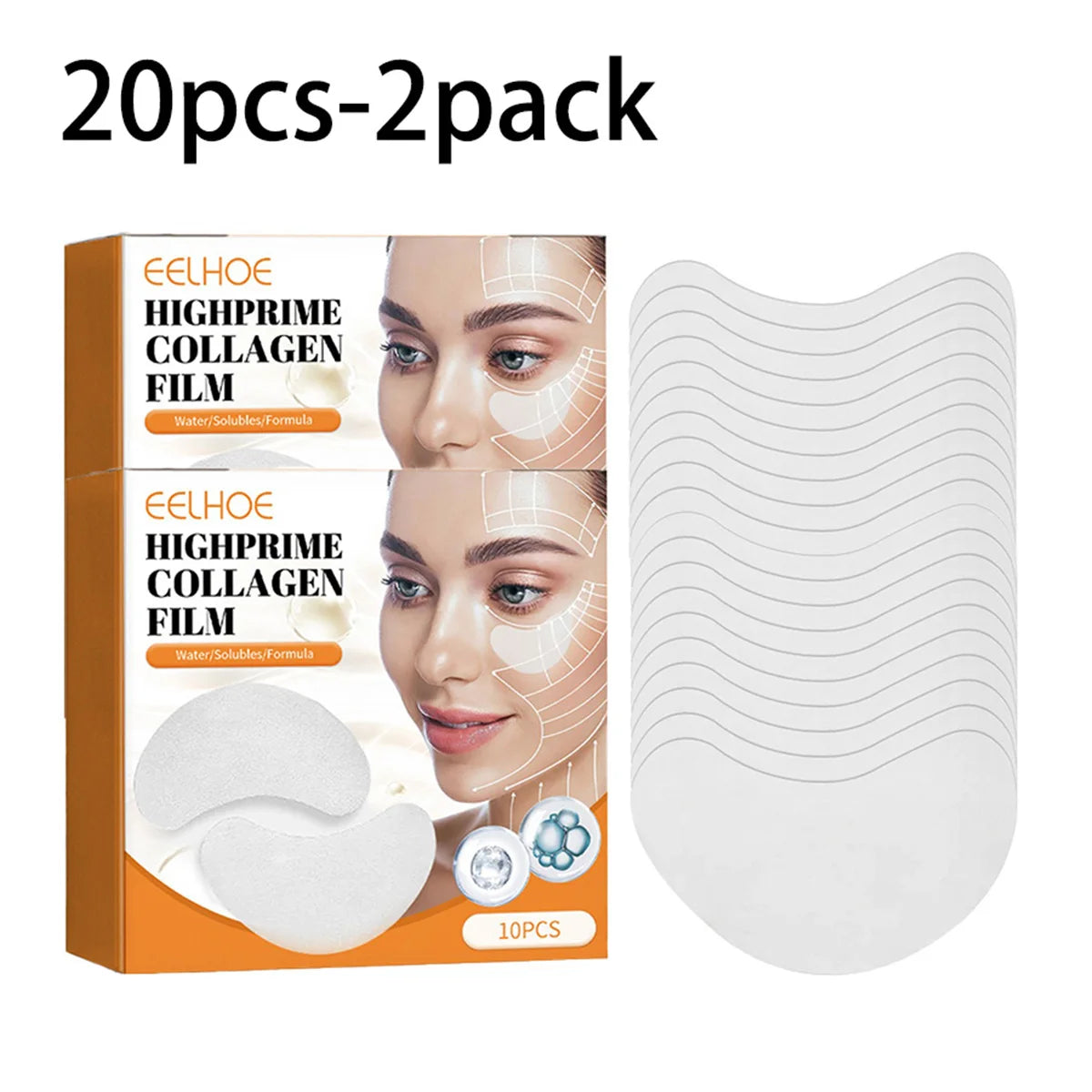 EELHOE Collagen Water Soluble Eye Mask 20/10/2pcs Remove Bags Dark Circles Anti Wrinkle Firming Patches Lifting Skin CarePatch Peaceful Pleasures Health and Wellness 20pcs-2pack