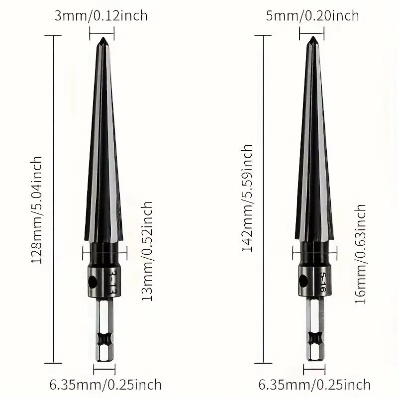Tapered Hex Reamer T Handle Taper Tool Bridge Pin Hole Handheld Shape