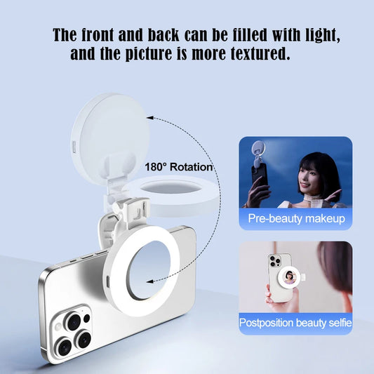 Portable Rechargeable Led Lamp Mirror With Light Light Ring Selfie Led Light Phone Light Clip Fill Light Selfie Lighting Camera Peaceful Pleasures Health and Wellness