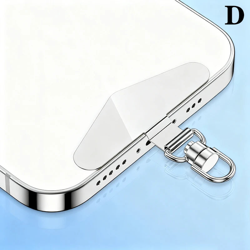 Steel Phone Lanyard Gasket Patch Anti-lost Anti Fall Mobile Phone Rope Card Metal Clip Strap Hang Cord Tab Accessories Peaceful Pleasures Health and Wellness D Silver
