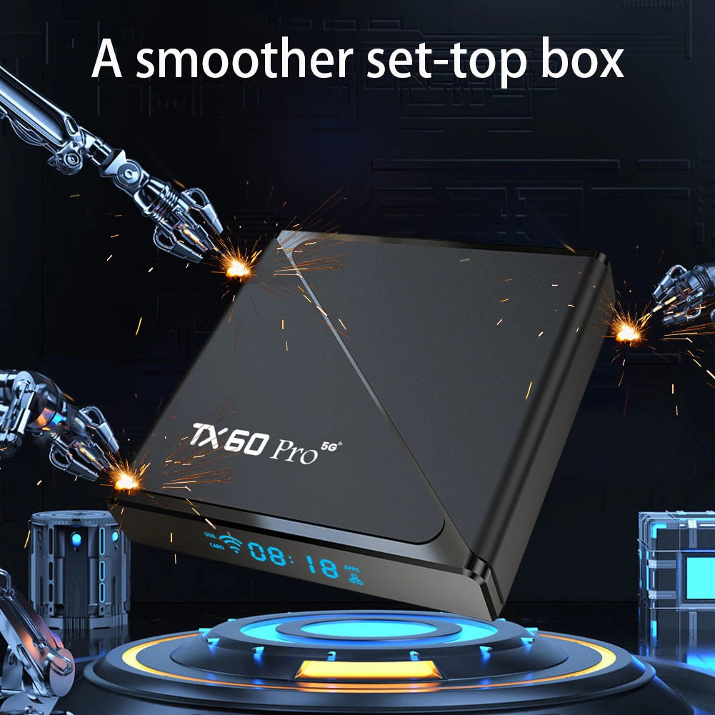 TX60 PRO Android 16 Smart TV Box 14K 2.4G/5G Dual WiFi 6 Media Player Set Top Box with Remote Set Top Box Quad Core16GB 256GB Peaceful Pleasures Health and Wellness