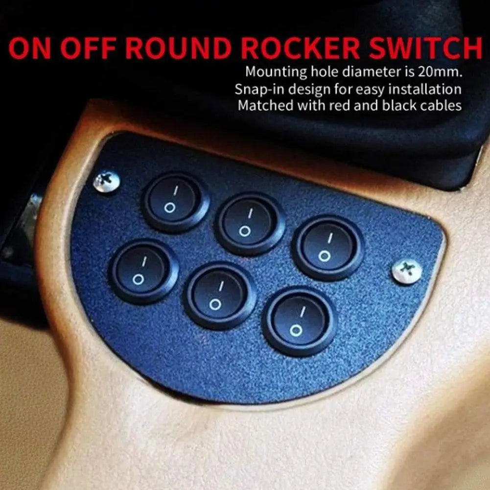 12V Round Rocker Switch AC 6A/250V 10A/125V SPST 2 Pin 2 Position On Off Toggle Switch For Car Boat Automotive RV Black Peaceful Pleasures Health and Wellness