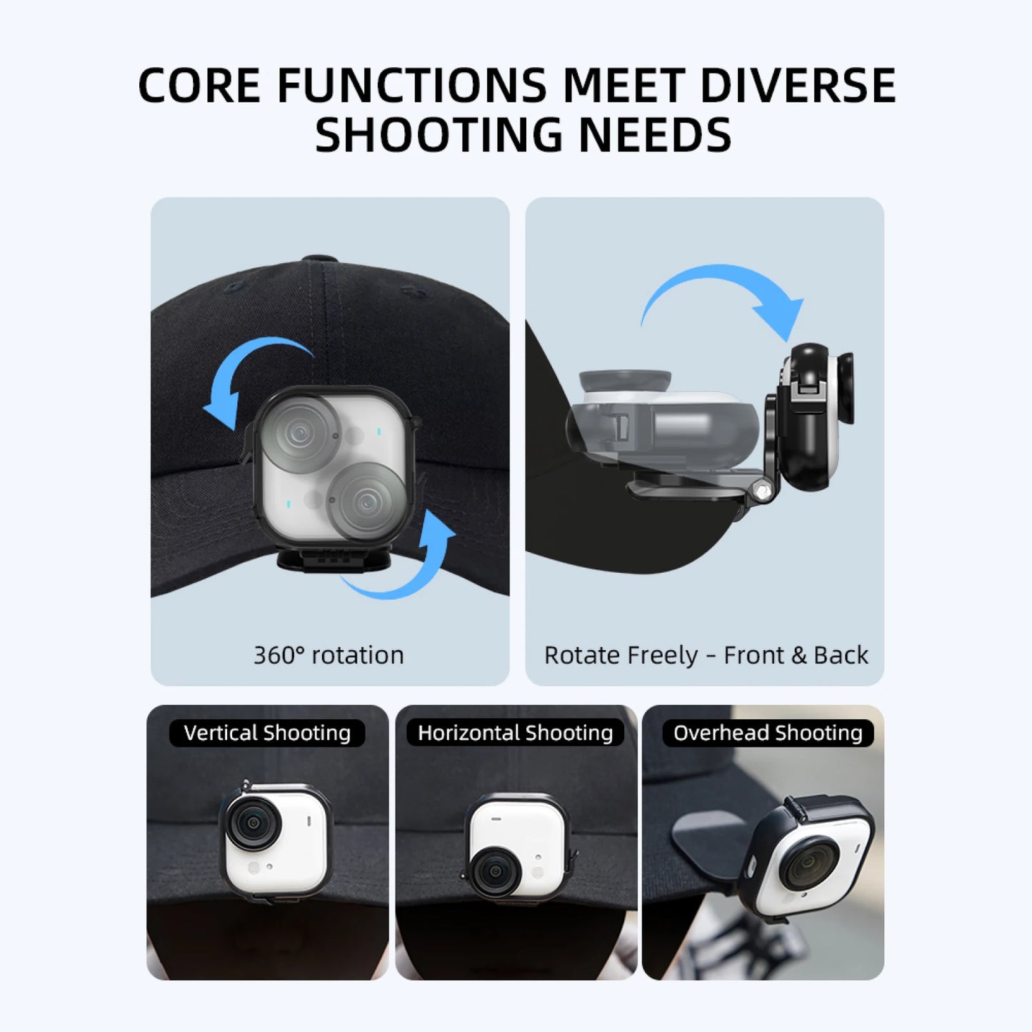 Portable For Insta360 GO Ultra Brim Clip First-Person View Mount For Action Cameras Unlock Pov Perspective First-Person Shooting Peaceful Pleasures Health and Wellness