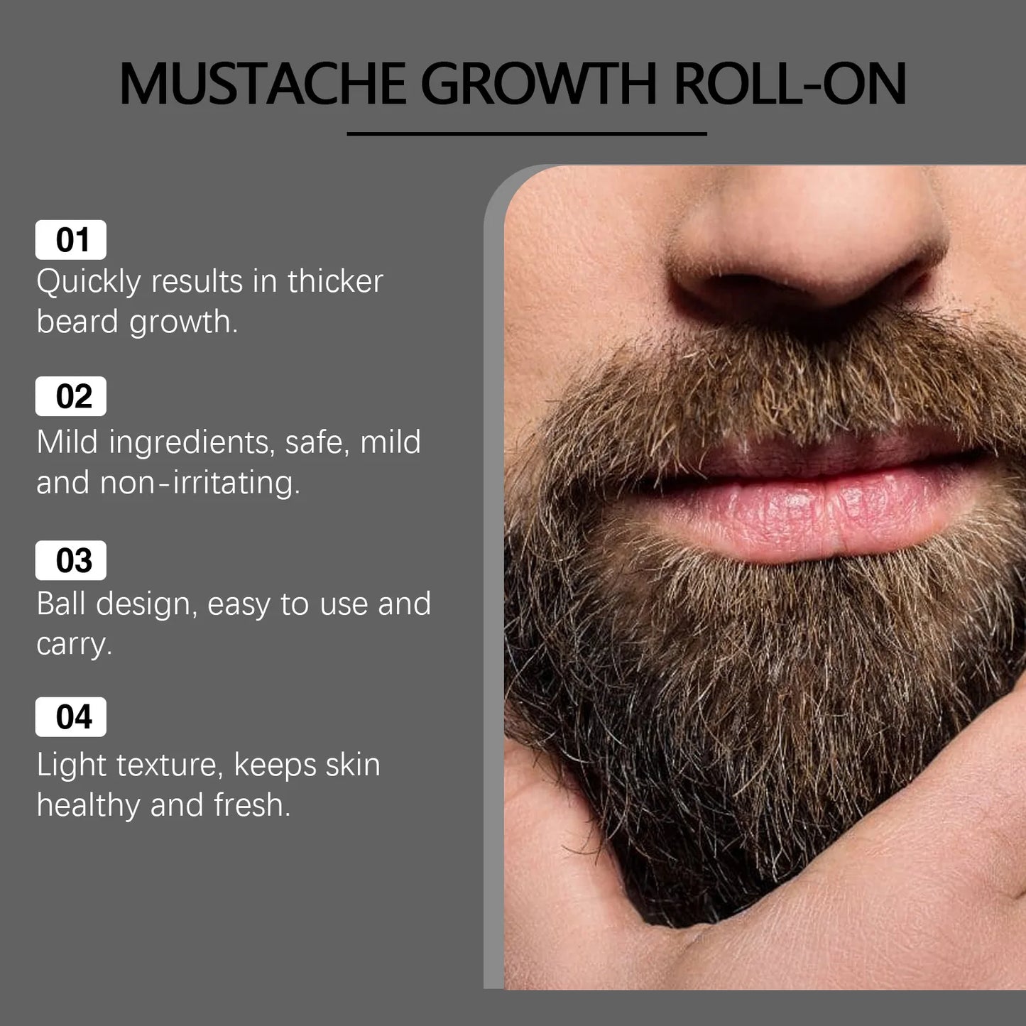 Beard Care Roll-On Oil | Nourishes, Reduces Shedding 8ml