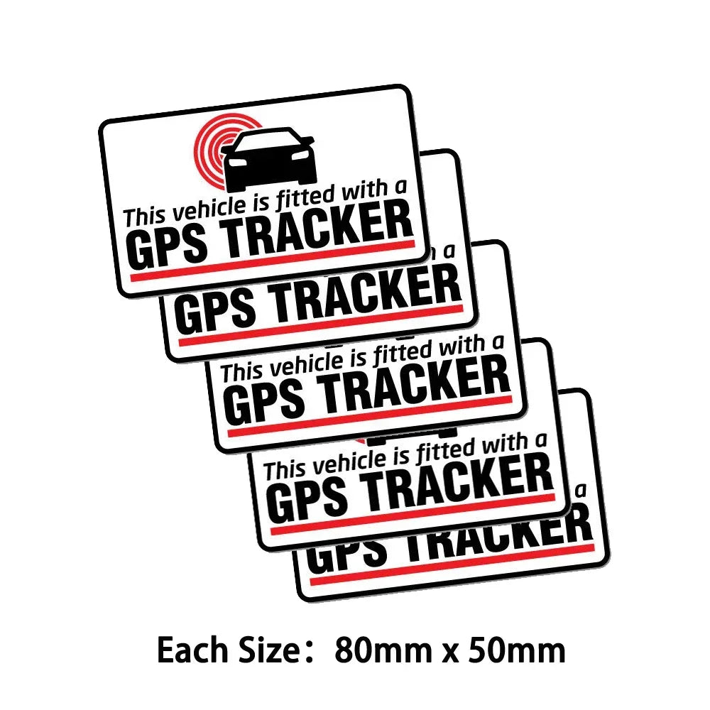Pack of 5 80mmx50mm GPS Tracker Fitted Warning Sticker Decal Safety Sign Car Vinyl Peaceful Pleasures Health and Wellness