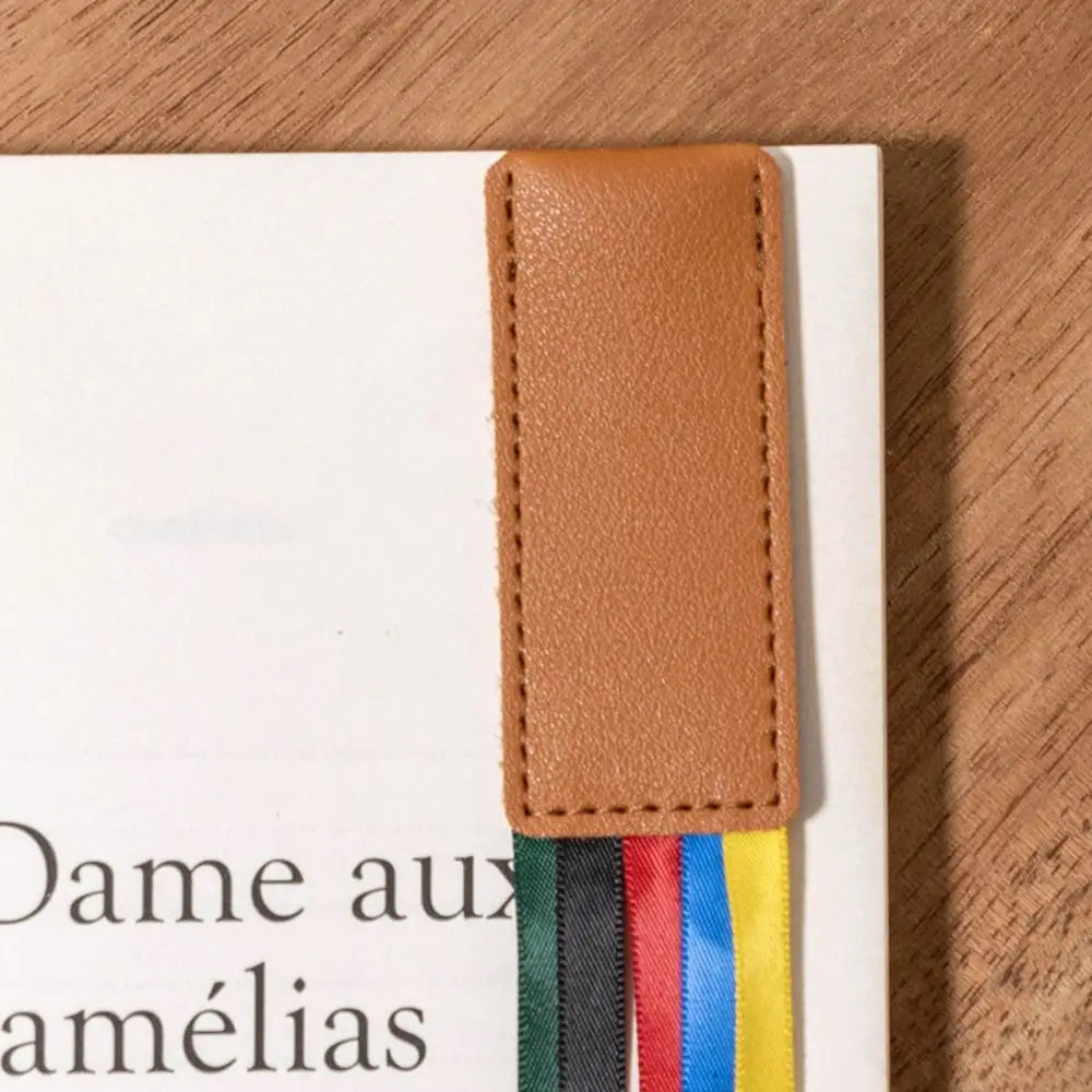 Reading Bookmark Bookmark With Ribbons Pagination Mark PU Leather Book Reading Sorter Multi-color Handcrated Book Paginator Peaceful Pleasures Health and Wellness 6