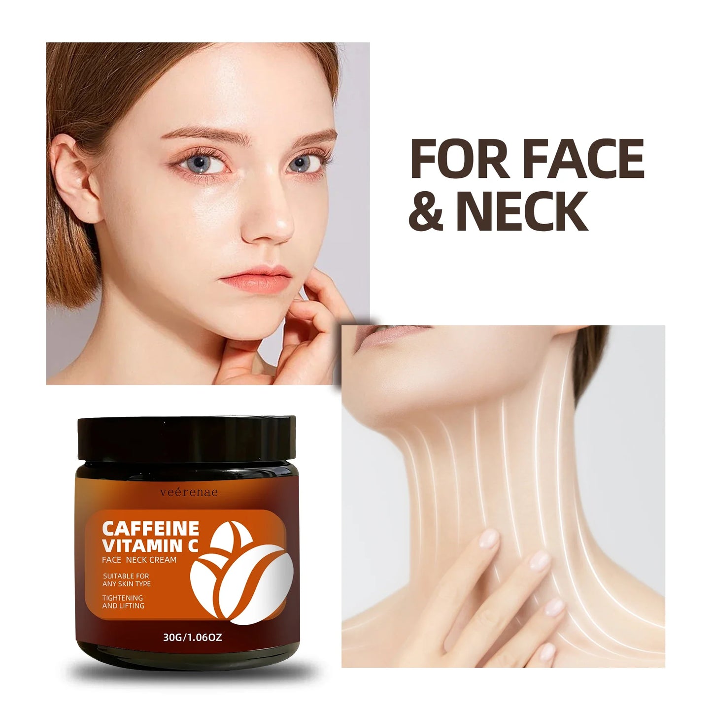 Caffeine Vitamin C Face & Neck Cream – Lifting & Firming