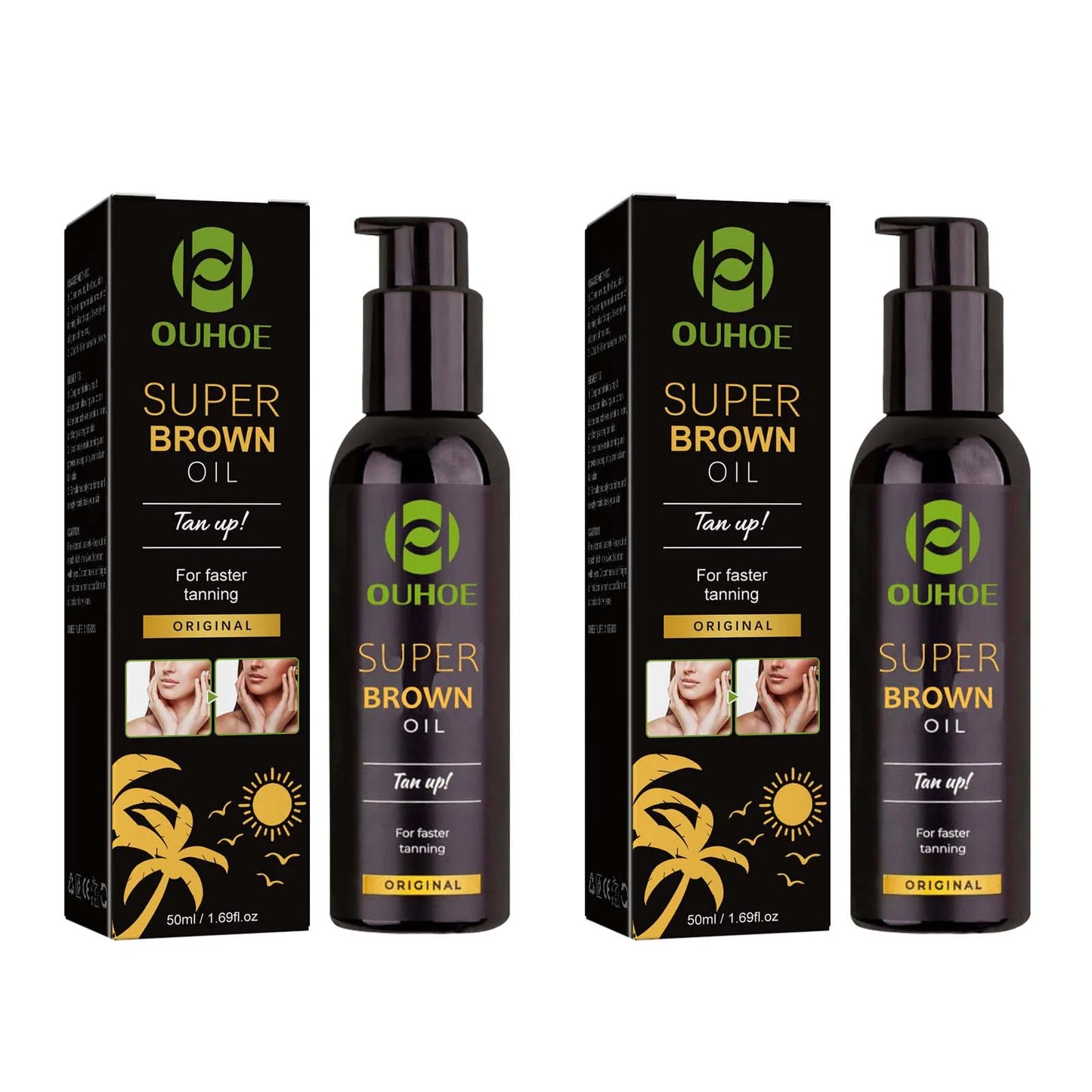 Natural Self Tanning Oil – Body Bronzer & Tanning Booster 50ml Peaceful Pleasures Health and Wellness 2 x 50ml Boxed
