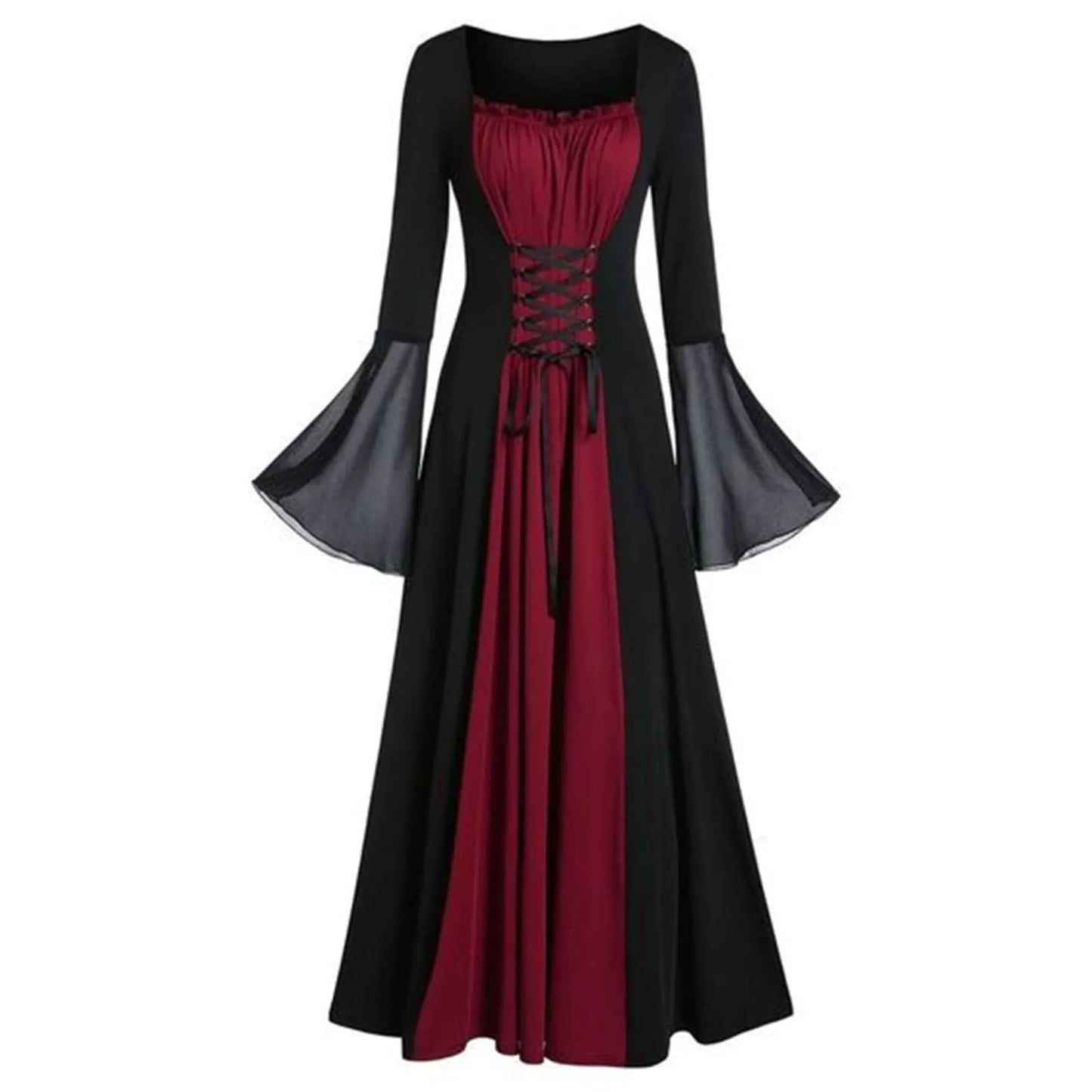 Plus Size Gothic Medieval Hooded Maxi Dress | Halloween Cosplay
