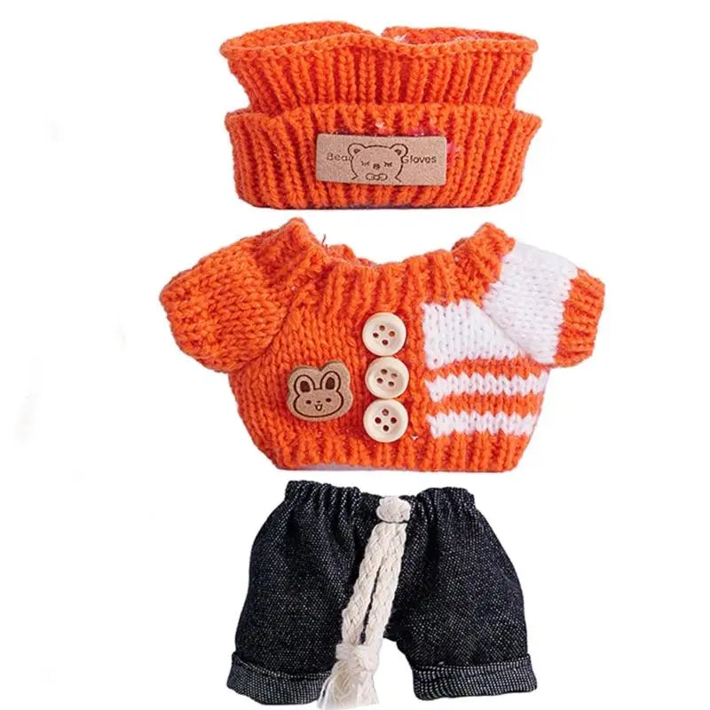 17cm Doll Sweater Pants Hat Set | 1/12 Scale Fashion Outfit